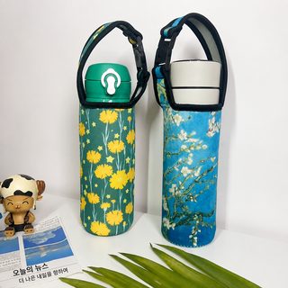 컬러 500ml 컵 커버 플러그식 물컵 주머니 유리 보온컵 핸드백 휴대용 천 커