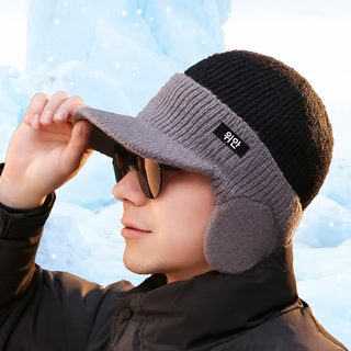 겨울 남자 귀 보호대 모자 털실 모자 야외 라이딩 보온 기모 방풍 귀 보호대 비니 모조 양털 모자 방한