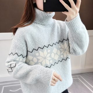 두꺼운 터틀넥 여성 신상 니트 커버 터프한 나른한 바람 넉넉한 가을 겨울 저고리 레깅스 스웨터