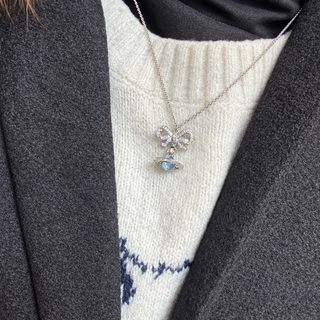新款 Orb西太后蝴蝶结土星球立体吊坠项链时尚轻奢高颜值简约百搭