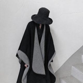 2025 신상 북유럽 양면 페이크 캐시미어 타이다이 케이프 숄 여성용 두꺼운