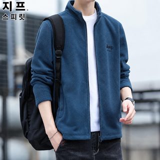 JEEP SPIRIT 기모 맨투맨 남학생 가을 기모 백합 단색 캐주얼 스포츠 와이드 가