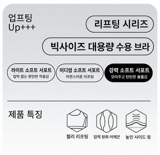D982 빅사이즈 망사 브라 3/4컵 얇은 몰드 무봉제 조정형 여성 속옷