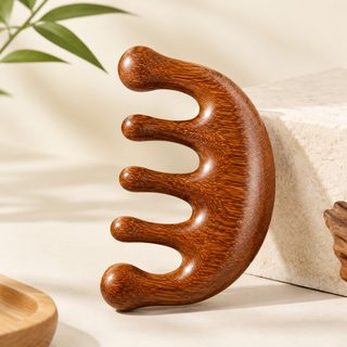맞춤형 박달나무 마사지 빗 머리 경락 빗 두피 경락 마사지 빗 미용 빗 머리 요법 양생 박달나무 빗