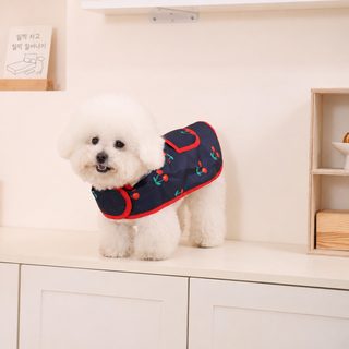 강아지 고양이 방수 체리 우비 망토 중소형견 레인코트