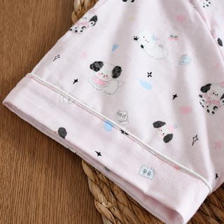 여러 가지 여름 거즈 짧은/짧은 잠옷 세트 통기 순면 터틀넥 느슨한 만화 얇