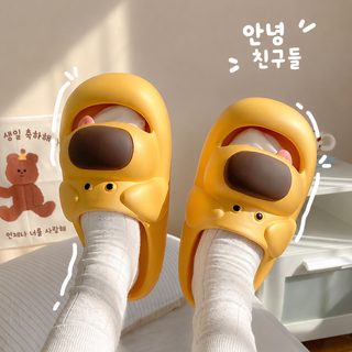 멍취 윤승 강아지 혀 내민 캐릭터 EVA 슬리퍼 실내화 여름 미끄럼 방지 커플