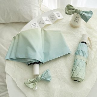 씨솔트 블루·핑크 그라데이션 3단 우산 양산 겸용 블랙코팅 UPF50+ 자외선 차