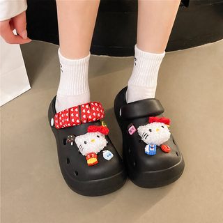 2025 봄여름 신상 만화 고양이 소녀감 트렌드 동굴 신발 두꺼운 바닥 패션 백