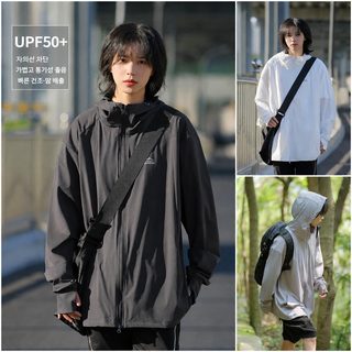 아이스 자외선 차단제 신상 남녀 동형 통기냉감 UPF50 + 자외선 방지 원단 업