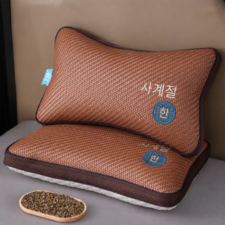 메밀 베개 여름 냉감 얼음 등나무 빵 베개 PE 등나무 여름 냉침 성인용 목뼈