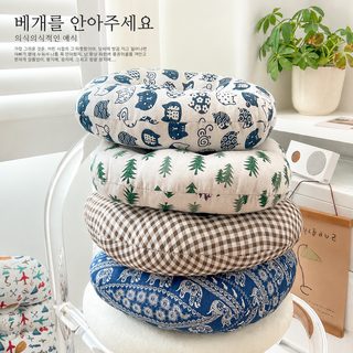 여름철 민족풍 면마 원형 의자 방석 학생 가정용 양면 통기포 뭉치 다다미 마루 매트