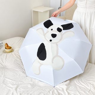 귀여운 장문개 전자동 우산 캐릭터 맑은 비 겸용 파라솔 접기 자외선 차단