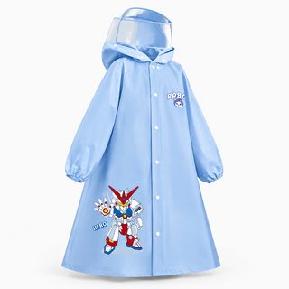 全燕儿童雨衣男孩全身防暴雨书包位骑行雨披透气耐磨上学徒步雨衣