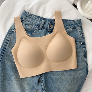 加工定制粉底液内衣女无钢圈薄透气聚拢收副乳背心式舒适文胸胸罩