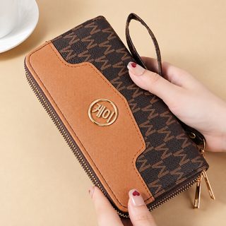무릇 모이다 신형 여성 지갑 복고 패션 알파벳 접합 ins 백합 더블 당기다 대