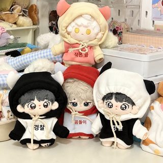 10cm 솜인형용 귀여운 뿔 후드티 인형옷 DIY 인형 액세서리