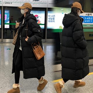 두꺼운 패딩 점퍼 여성용 한국판 박시한 롱 오버슬립 면옷 2026 겨울 신상 외투 ins 빵복 붐