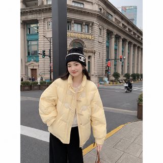 꽃다람쥐 아가씨 현물 크루아상 2.0 한국계 신상 칼라 쇼트 면 코트