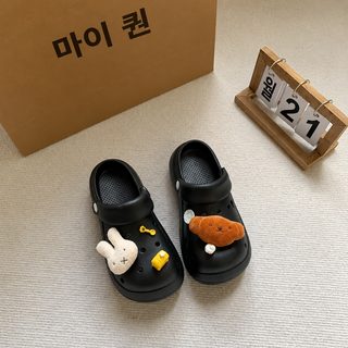 여성 EVA 리본 구멍 슬리퍼 방수 두꺼운 밑창 캐주얼 일상용 쿨링 샌들