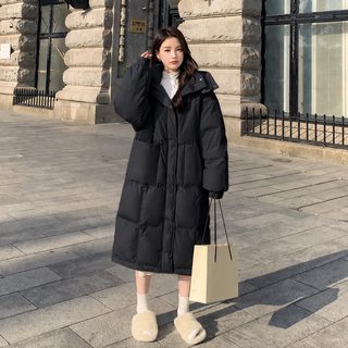 패딩 솜옷 여성 중장형 2025년 겨울 신상 한국판 반계절 솜옷 두꺼운 무릎 솜옷 여성 외투