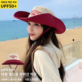 여성 서부 카우걸 버킷햇 여름 대챙 자외선 차단 낚시 등산용 선햇