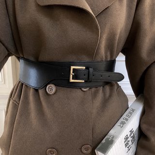 여성 PU 허리벨트 원피스 정장 코디용 와이드 장식 벨트 블랙 브라운