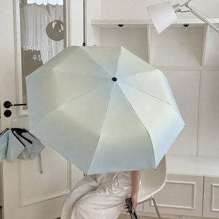 파란색 그라데이션 ins 우산 자외선 차단 자외선 차단 블랙 젤 파라솔 학생