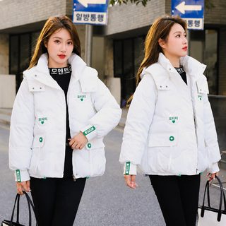 코튼 여성 쇼트 루즈한 빵옷 신상 가을 겨울 백합 후드 두꺼운 코튼 점퍼 캐주얼 코트 코튼