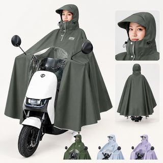 전연 전동차 우비 두께 장형 전신 일체식 폭우 방지 2인승 자전거 오토바이 전기병 차 비피