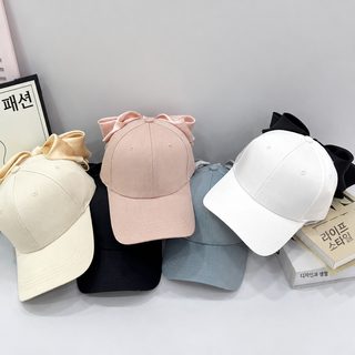 우아하고 세련된 뒷면 장식 비단 큰 리본 캡슐 여름 나들이 한국판 차양 야