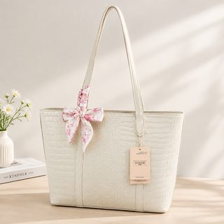 악어무늬 PU 토트백 지퍼 수납 숄더백 데일리 가방