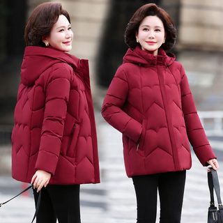 탈부착 가능한 중노년 면복 여자 쇼트 신상 엄마 겨울옷 헐렁헐렁 가두 양