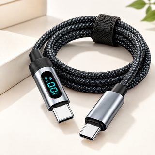 PD 100W USB-A to C타입 나일론 고속충전 케이블 디지털 표시 1m