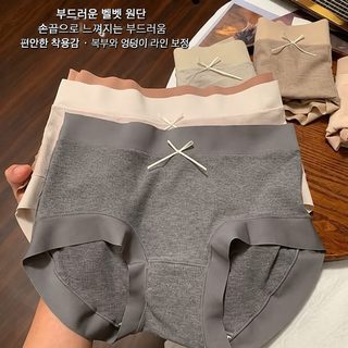 여성 미드라이즈 레이스 삼각팬티 항균 통기성 뽕나무 실크 안감 사계절 데