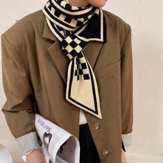 틱톡 같은 가을 겨울 털목도리 여자 한국 보온 니트 목도리 작은 귀 천새격