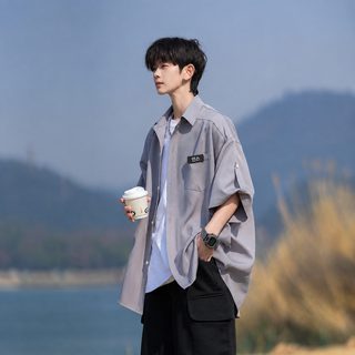 남성 여름 반팔 셔츠 캐주얼 와이드핏 데일리 상의