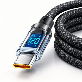120W 디지털 디스플레이 고속충전 케이블 아이폰16 화웨이 호환 USB C타입 PD