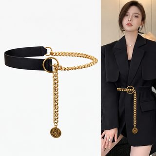 와이드 벨트 여성 허리 체인 장식 수트 여름 ins 트렌디한 고급감에 스커트