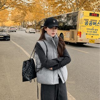 남성 겨울 패딩 조끼 두꺼운 보온 솜 베스트 봄가을 캐주얼 지퍼 조끼