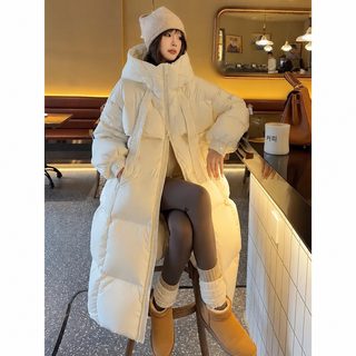 2024 신상 두꺼운 패딩 면복 여성 롱 무릎 솜옷 한국판 느슨한 빵옷 겨울 솜저고리 외투