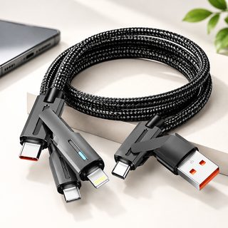 팬텀 4in1 나일론 멀티 고속충전 케이블 100W USB C타입 라이트닝 애플15 화웨이