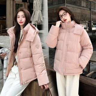 中戏短款连帽羽绒棉衣棉服女冬加厚2025新款韩版宽松小个子面包服