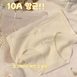부드러운 소녀~10A 순면에 긴 가랑이 레이스 편안한 중허리 팬티 여성 순욕 삼각반바지 2025 신상