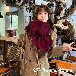 앙코르 레드 가을/겨울 머플러 걸 겨울 모조 캐시미어 모조 순색 보온 한국