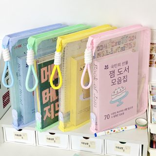 투명 지퍼 서류봉투 A4 A5 손잡이 시험지 폴더 캐릭터 클립보드 하드케이스