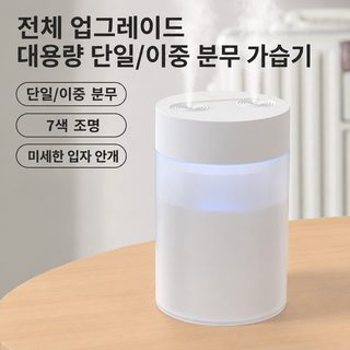 USB 대용량 가습기 1.6L 2구 분사 가정용 무드등 저소음