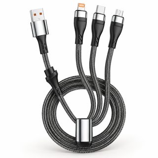 백금예 100W 2in3 회전 헤드 고속 충전 케이블 1.2m 블랙 멀티 데이터선