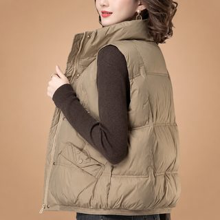 2025 가을/겨울 신상 패딩 면옷 조끼 여자 쇼트 한국판 헐렁한 엄마옷 보온 겉옷 조끼 조끼