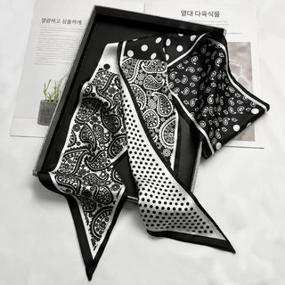 롱 스카프 봄 여름 신상 코디 셔츠 리본 사각 여성 벨트 묶음 헤어밴드 고급감 프린트 롱 스카프